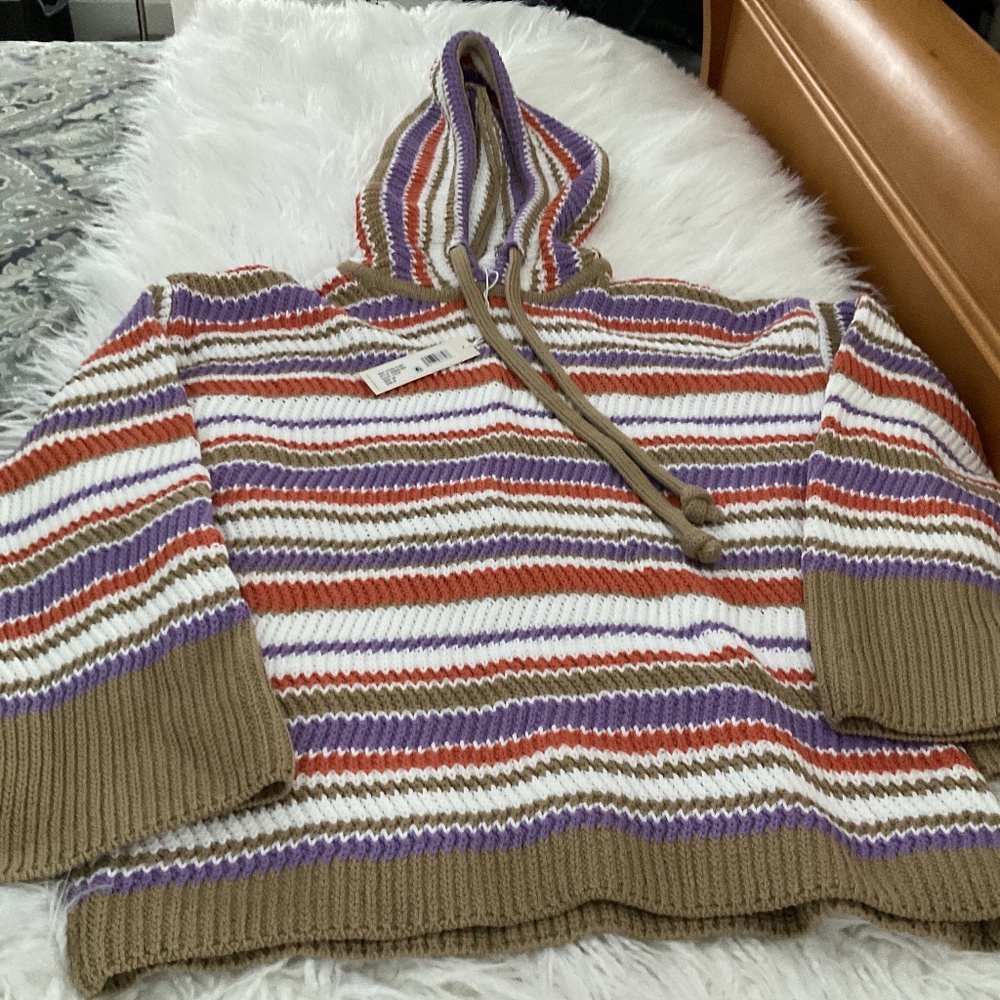 Rebecca Taylor Striped Long Sleeve Hoodie